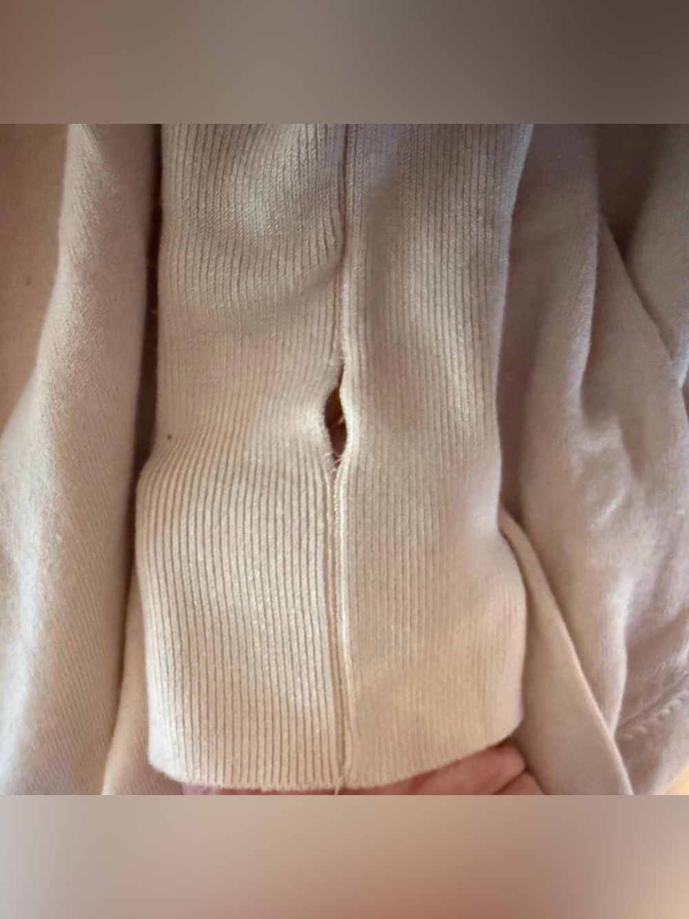 Zara Beige Women's Turtleneck Sweater with Button Cuffs - Picture 6 of 8
